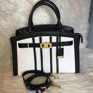 Michael kors large Karson woven Leather satchel